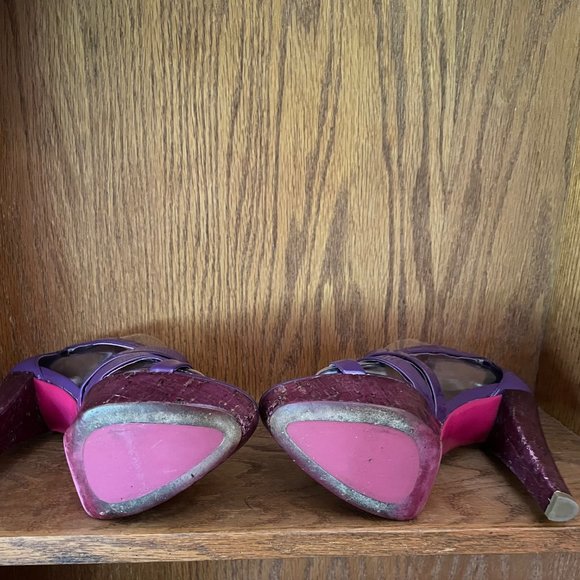 Miu Miu Criss Cross Platform Cork Heel Sandals - Picture 2 of 8